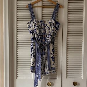 Rachel Zoe Navy and Cream Floral Romper